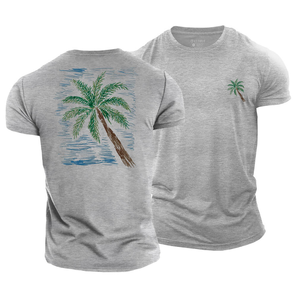 Sketch Palm Cotton T-Shirt