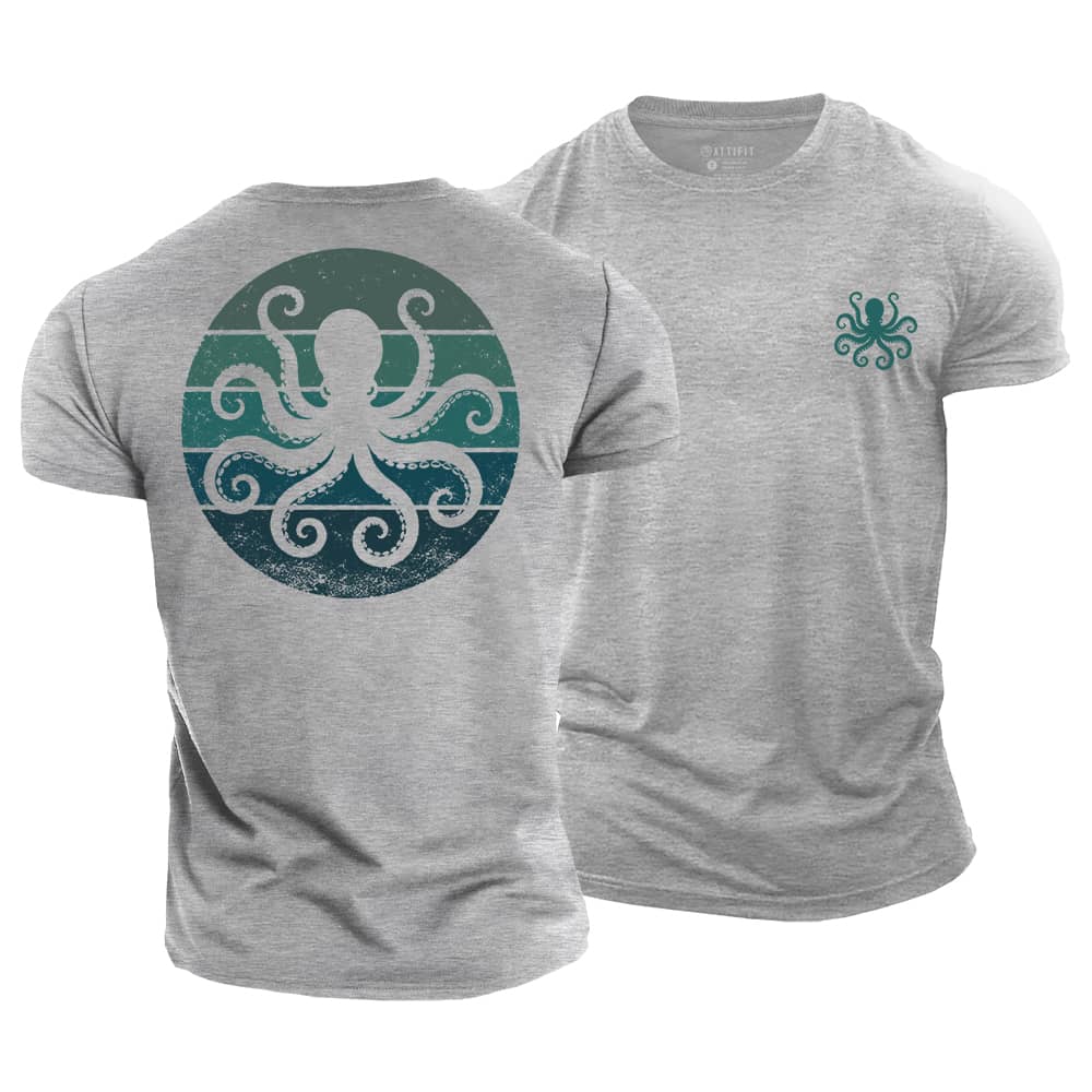 Octopus Silhouette Cotton T-Shirt