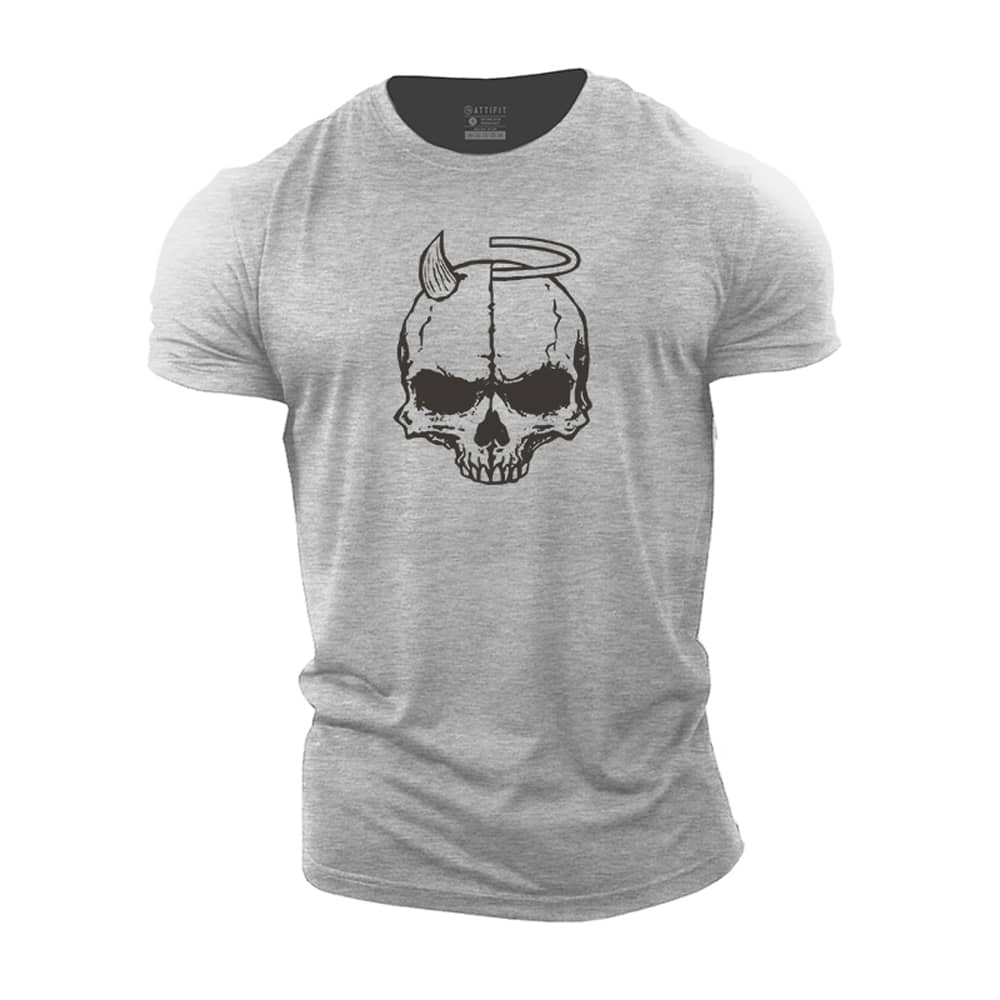Devil Angel Skull Cotton T-Shirt