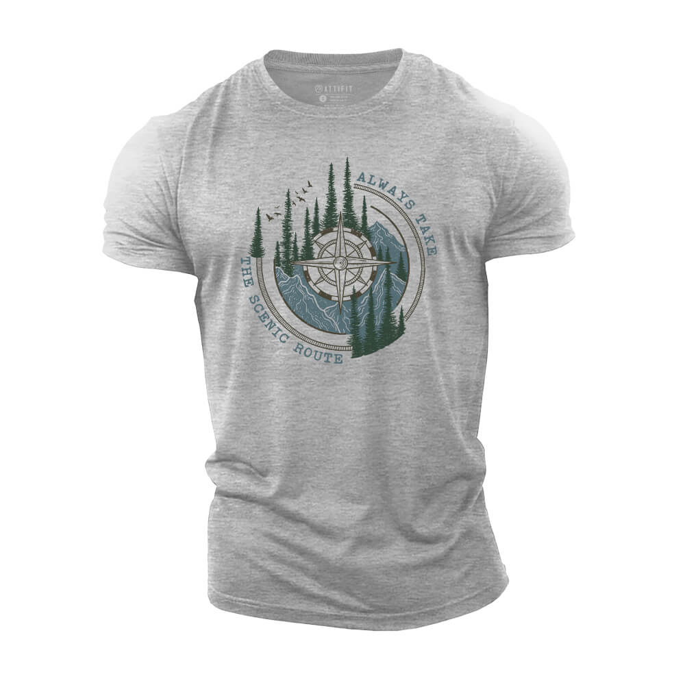 Scenic Route Compass Cotton T-Shirt