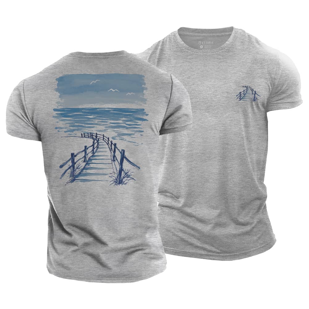 Seaside Boardwalk Cotton T-Shirt