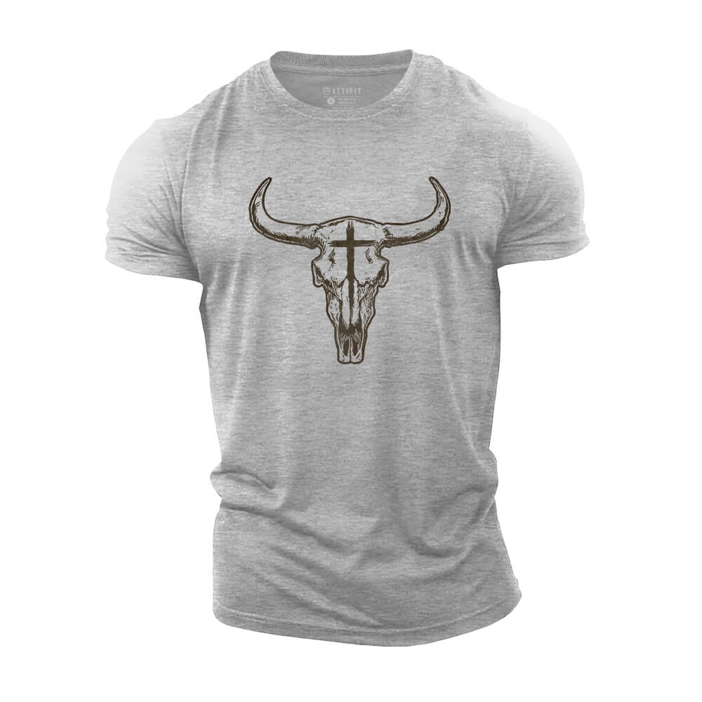 Cross & Longhorn Cotton T-Shirt