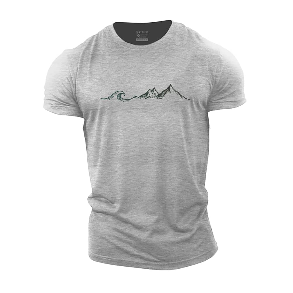 Wave Mountain Cotton T-Shirt
