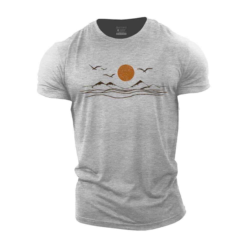 Sunrise River View Cotton T-Shirt