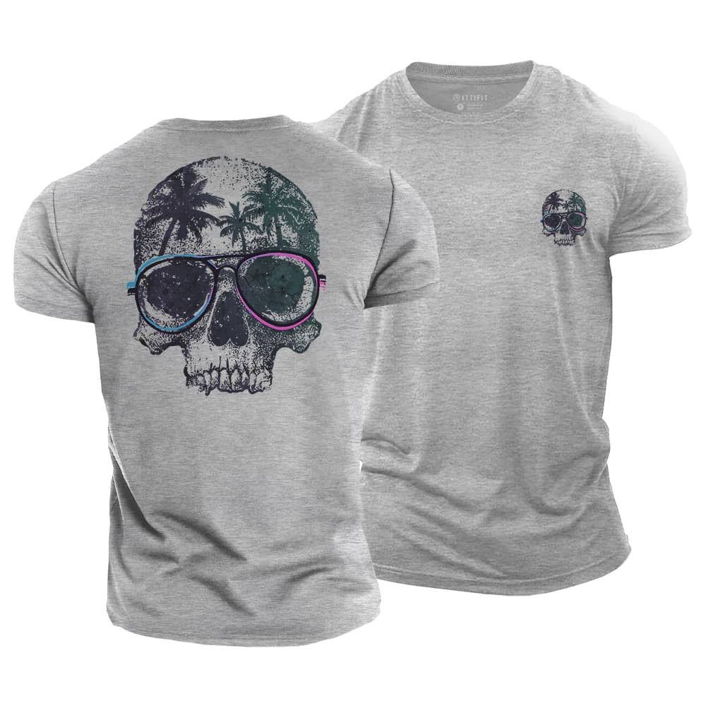 Tropical Skull Cotton T-Shirt
