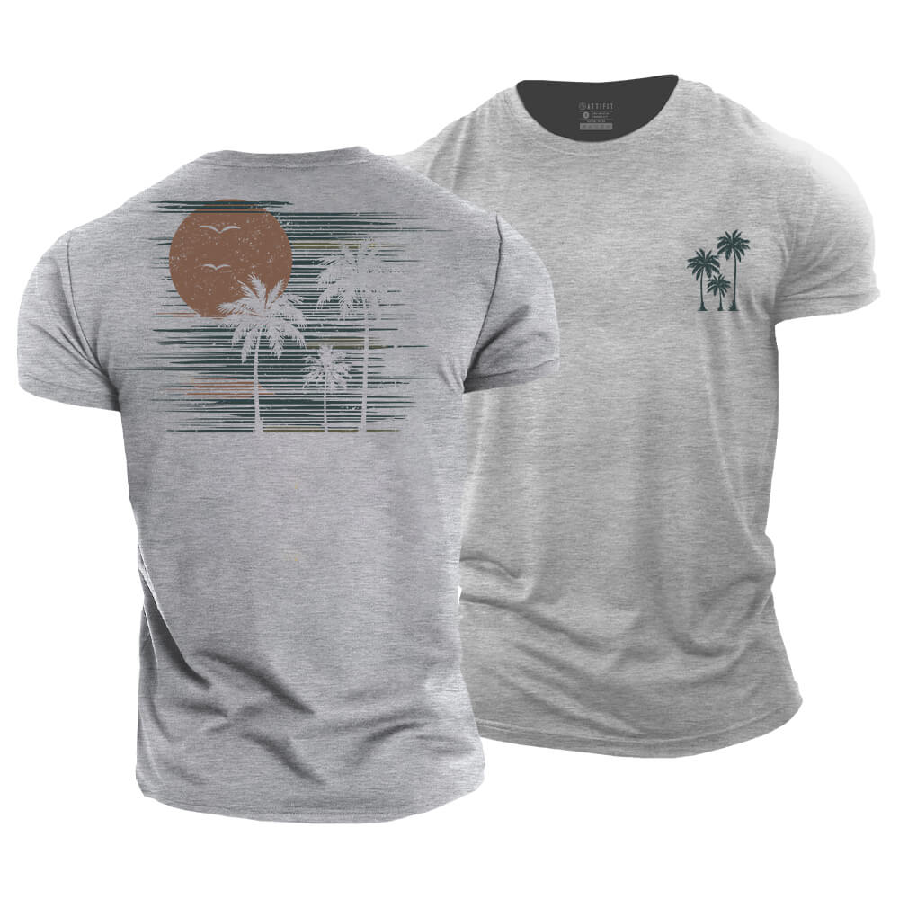 Sunset Palm Cotton T-Shirt
