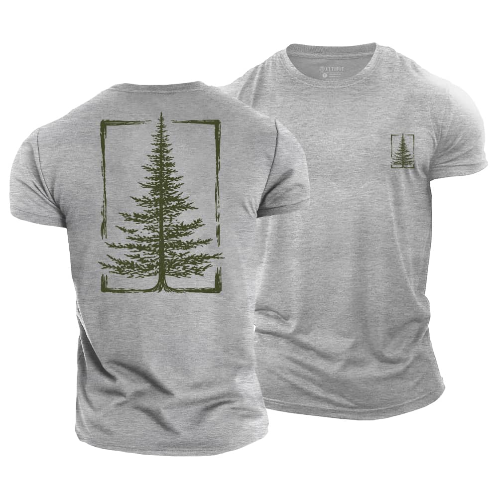 Pine Outline Cotton T-Shirt