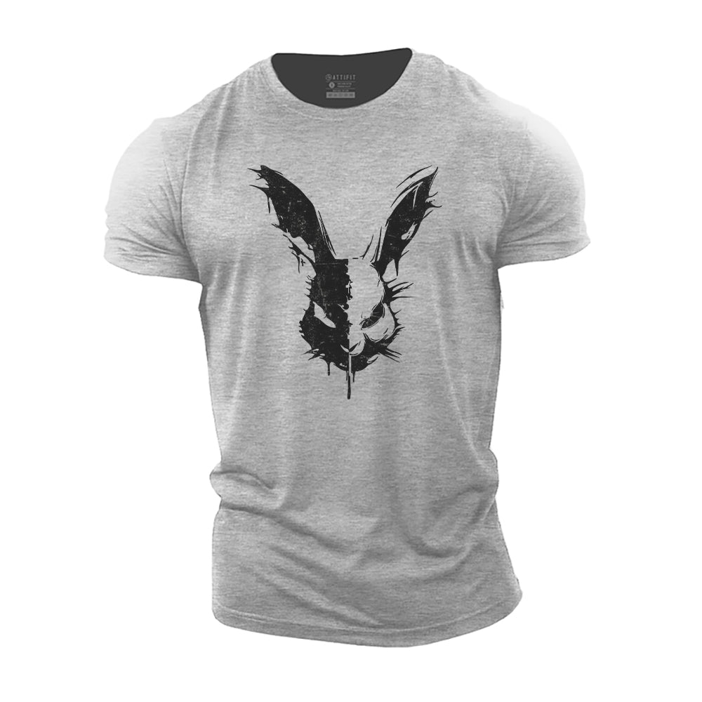 Black White Rabbit Cotton T-Shirt