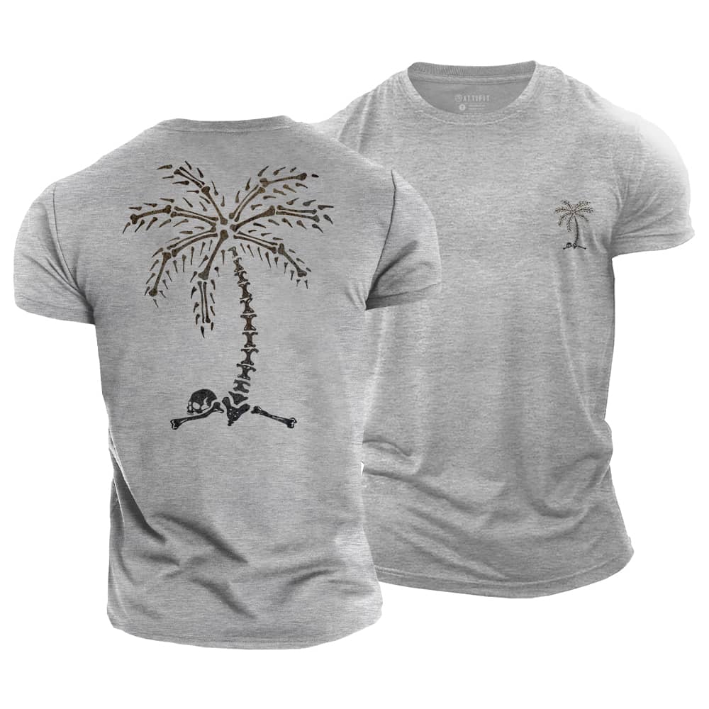 Skull Palm Tree Cotton T-Shirt