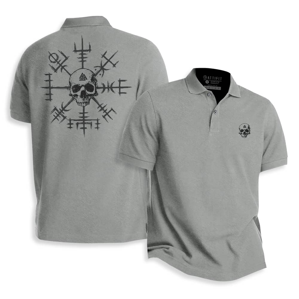 Viking Compass Skull Polo Shirt