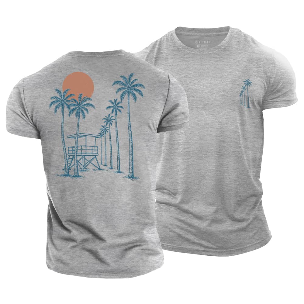 Palm Tower Cotton T-Shirt