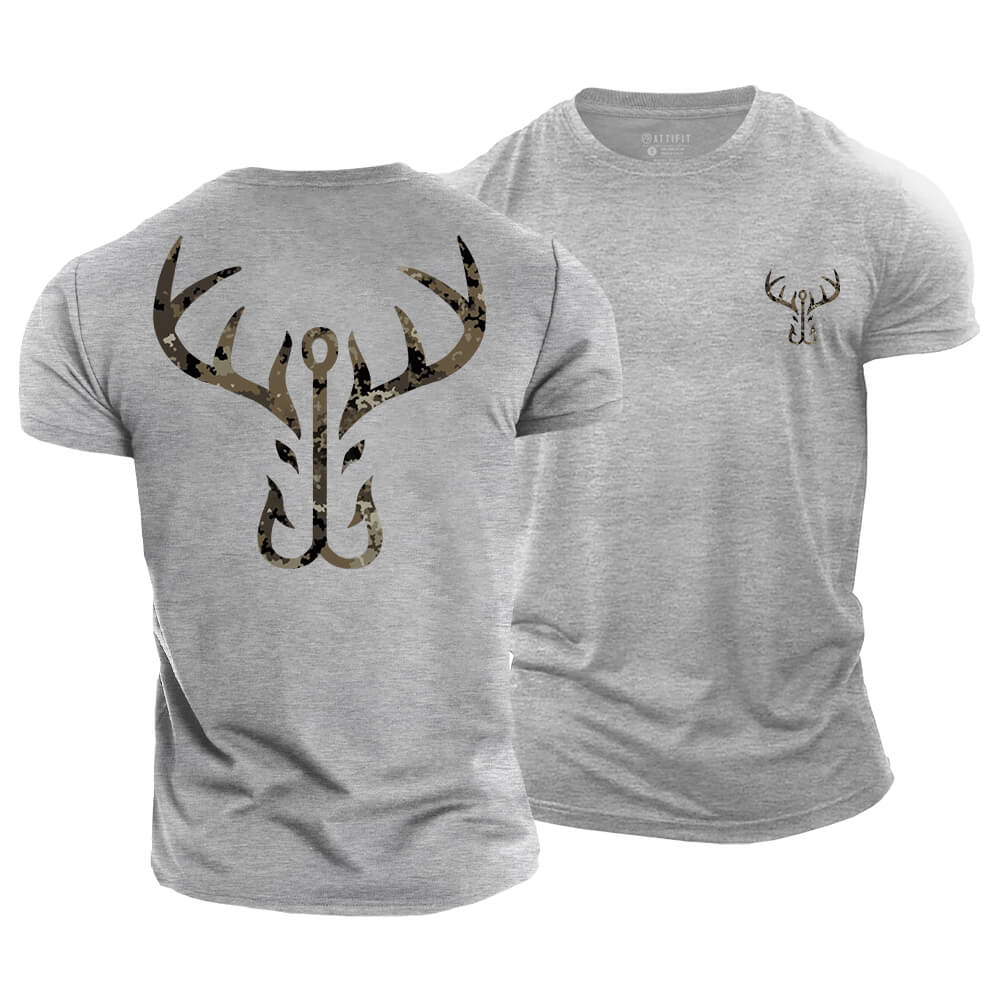 Antler Hook Deer Cotton T-Shirt