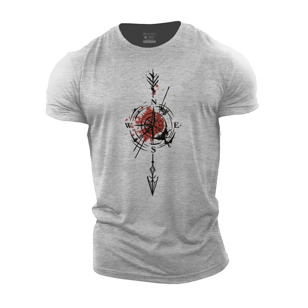 Red Compass Cotton T-Shirt