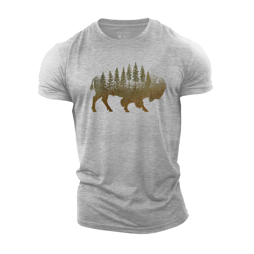 Bison Forest Cotton T-Shirt