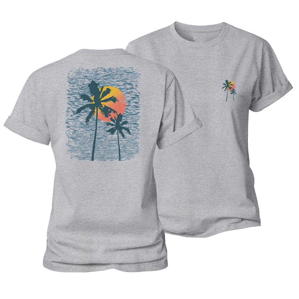 Palm Sunset Line Women's Cotton T-Shirt
