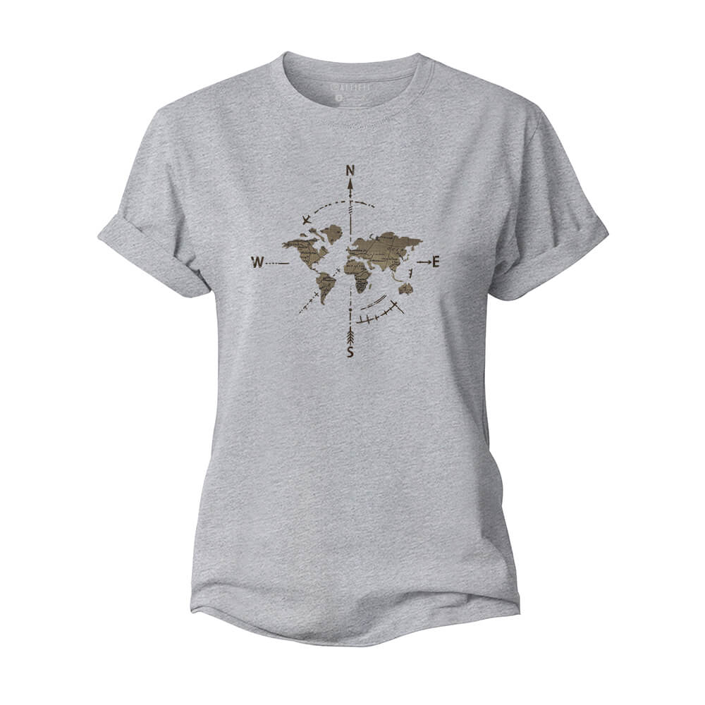 Compass Map Women's Cotton T-Shirt