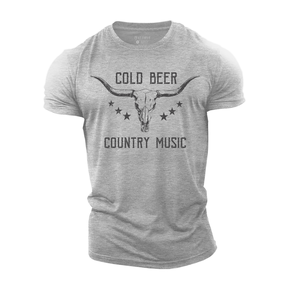 Cold Beer and Country Music Cotton T-Shirt