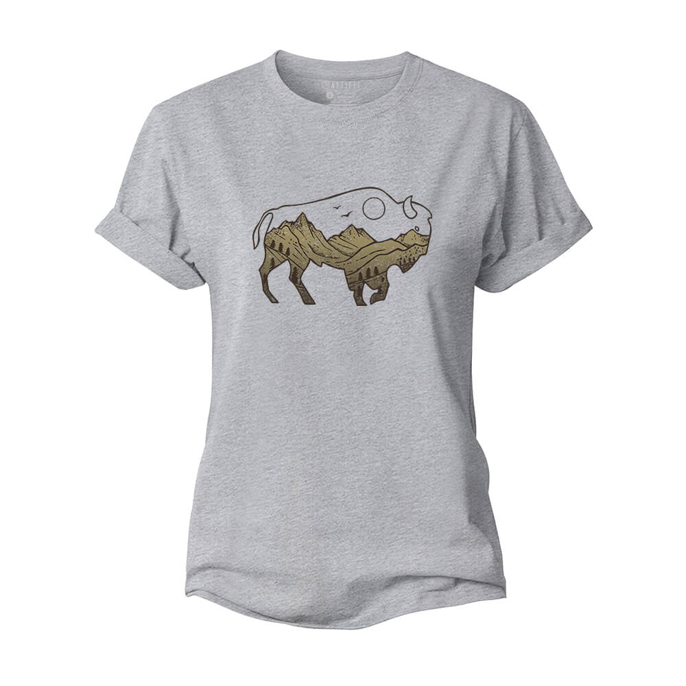 Bison Mountain Women's Cotton T-Shirt