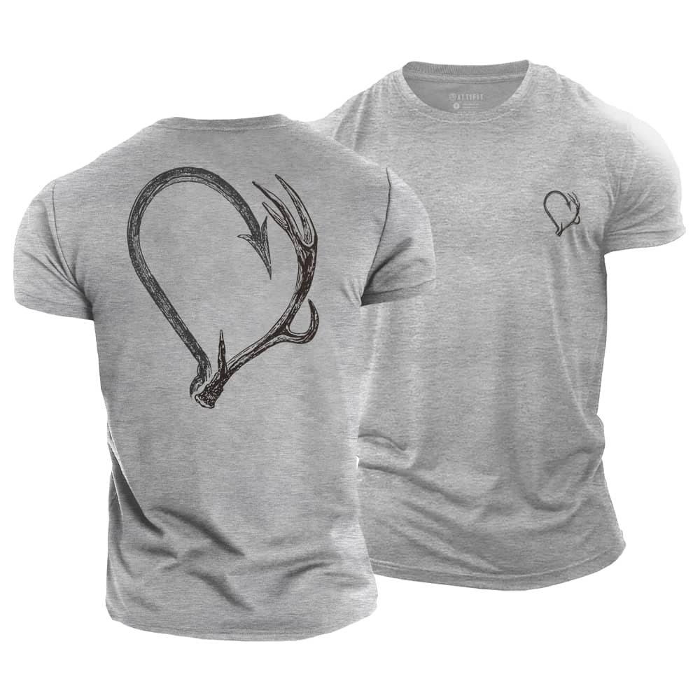 Hook Meets Antler Cotton T-Shirt
