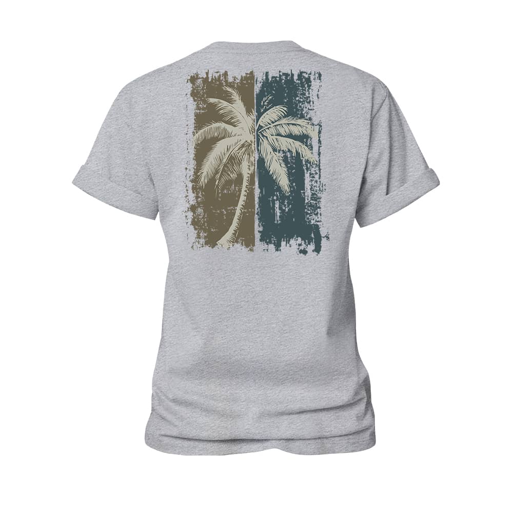 Two-tone Palm Tree Women's Cotton T-Shirt