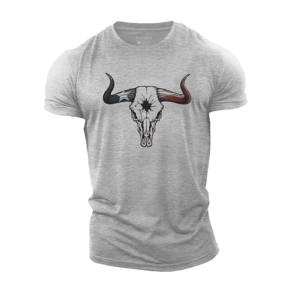 Longhorn Skull Cotton T-Shirt