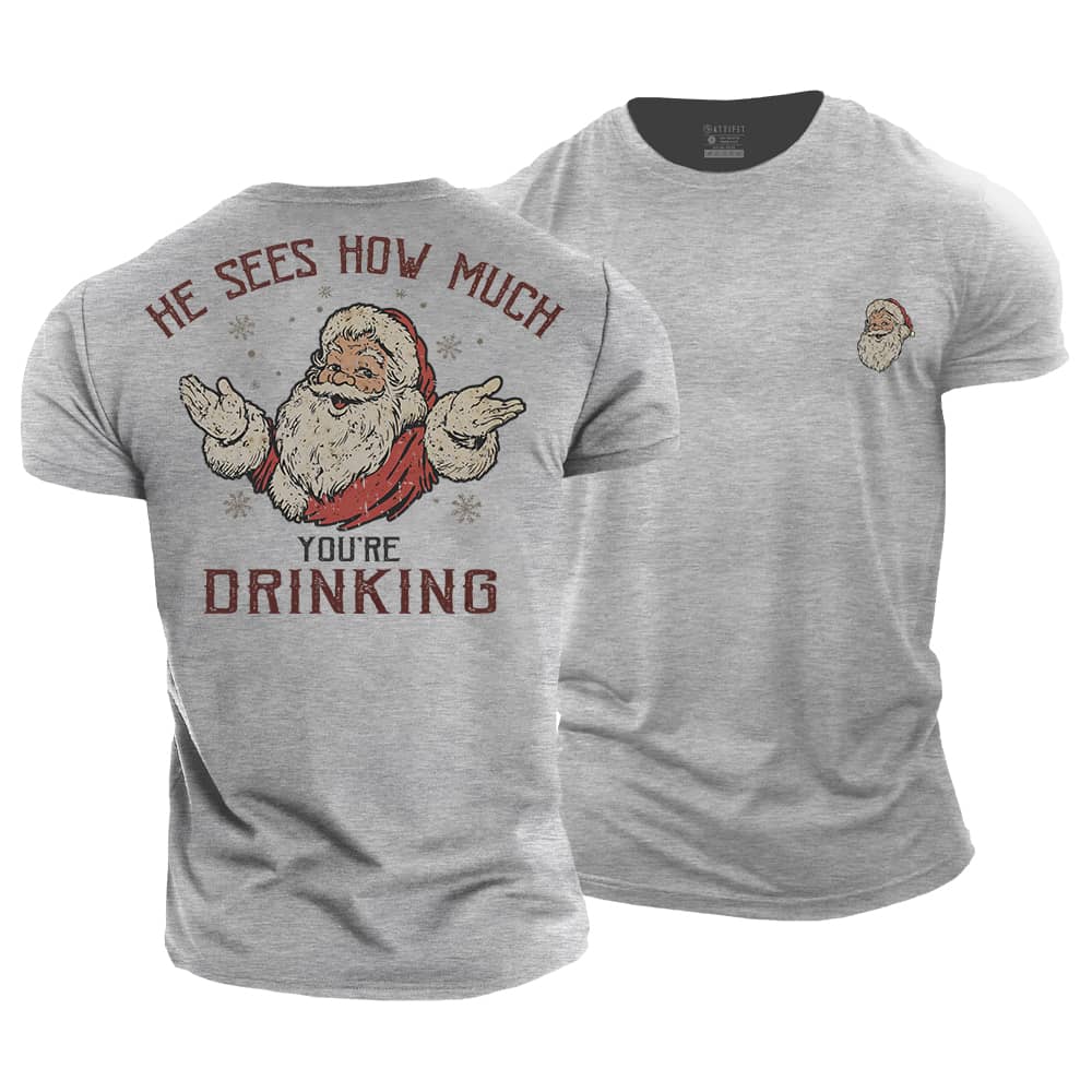 Santa Sees You Cotton T-Shirt