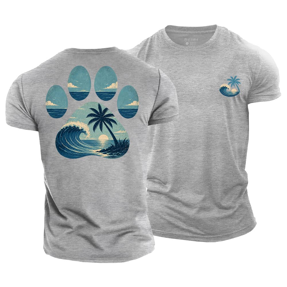 Sunset Paw Cotton T-Shirt