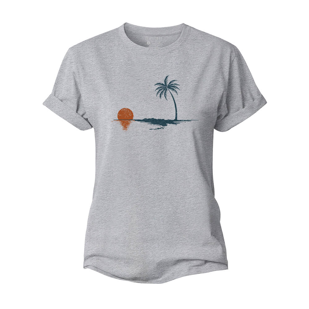 Palm Sunset Reflection Women's Cotton T-Shirt
