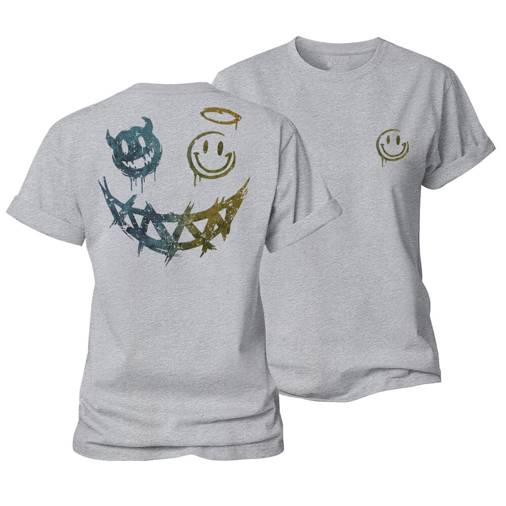 Angel Devil Smiley Women's Cotton T-Shirt
