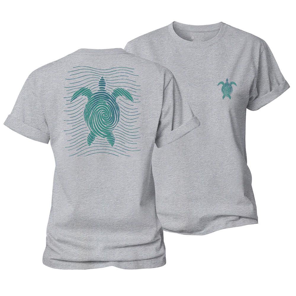 Wave Line Turtle Women's Cotton T-Shirt