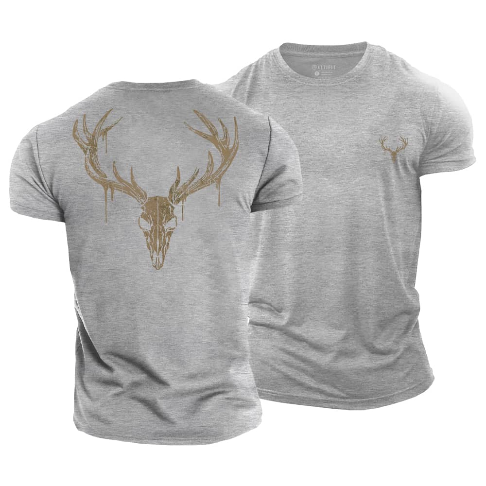 Elk Skull Cotton T-Shirt