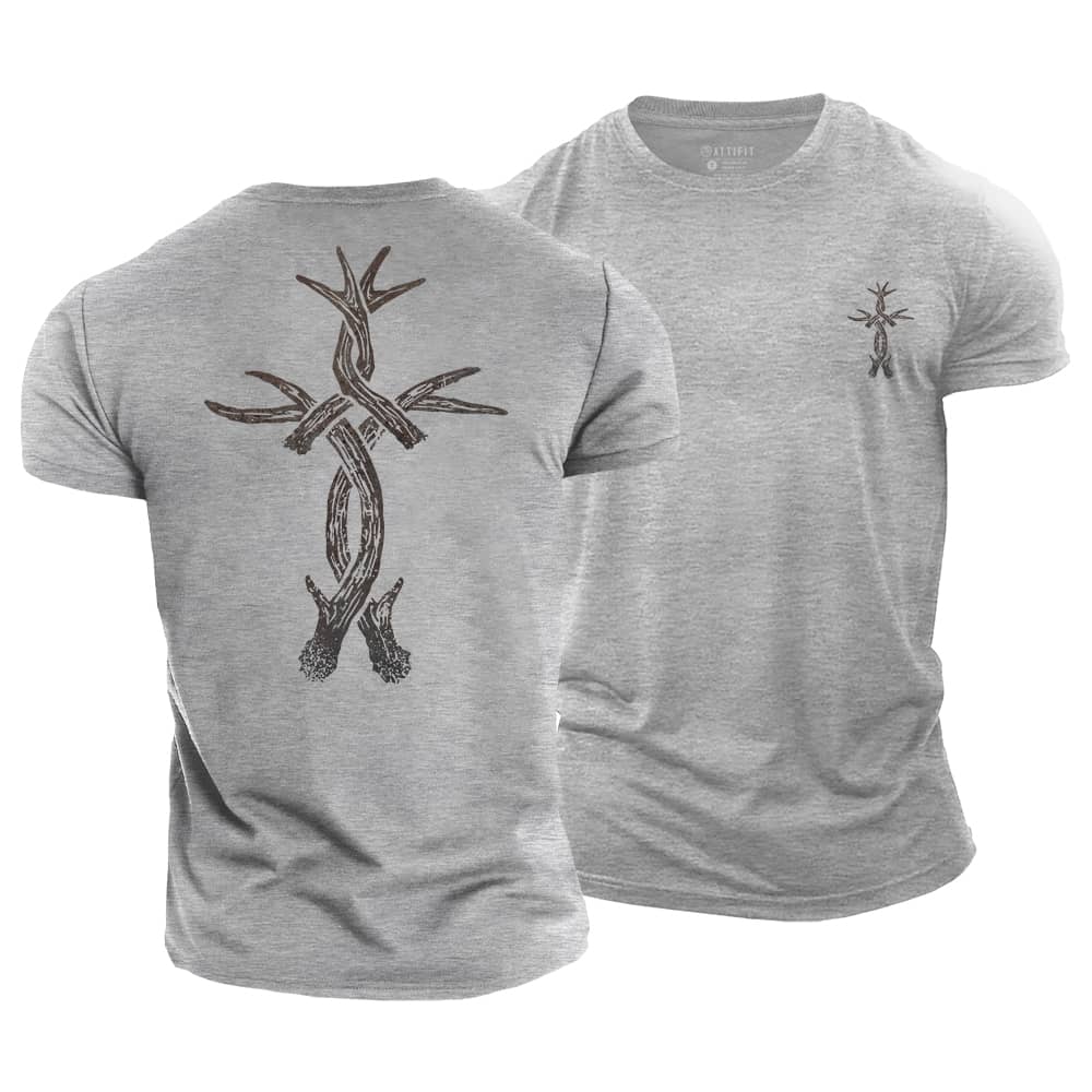 Antler Cross Cotton T-Shirt