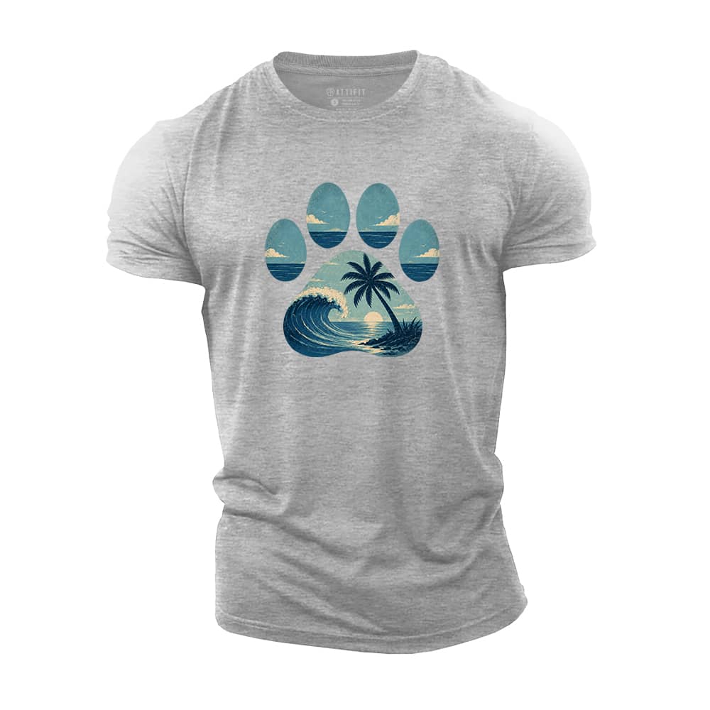 Seaside Paw Cotton T-Shirt