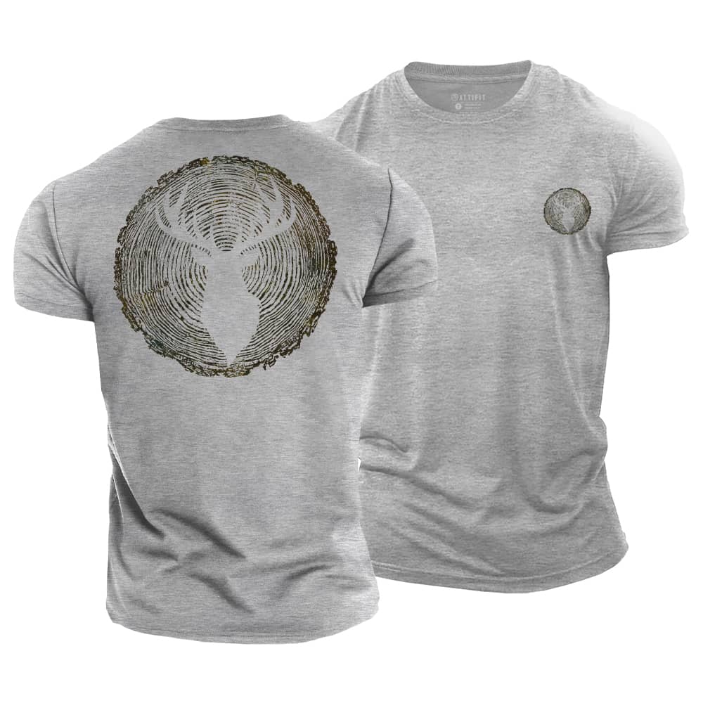 Annual Ring Deer Cotton T-Shirt
