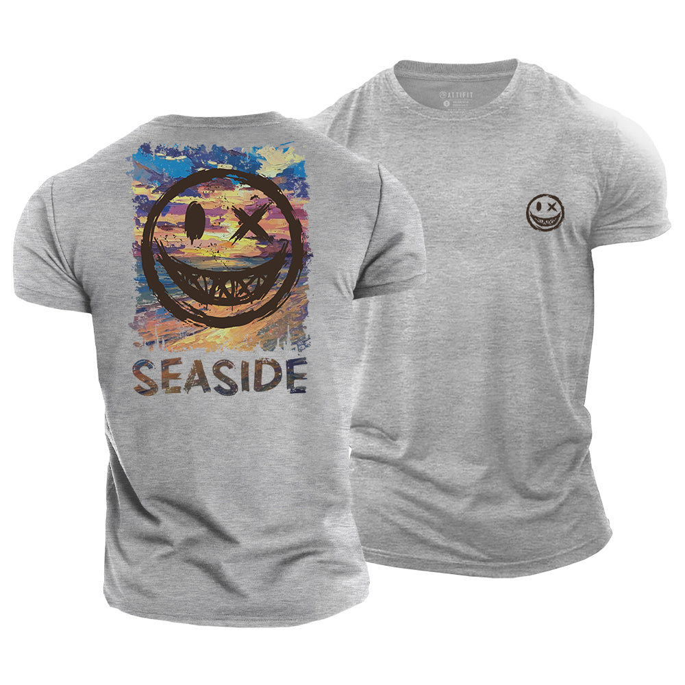Seaside Smiley Cotton T-Shirt