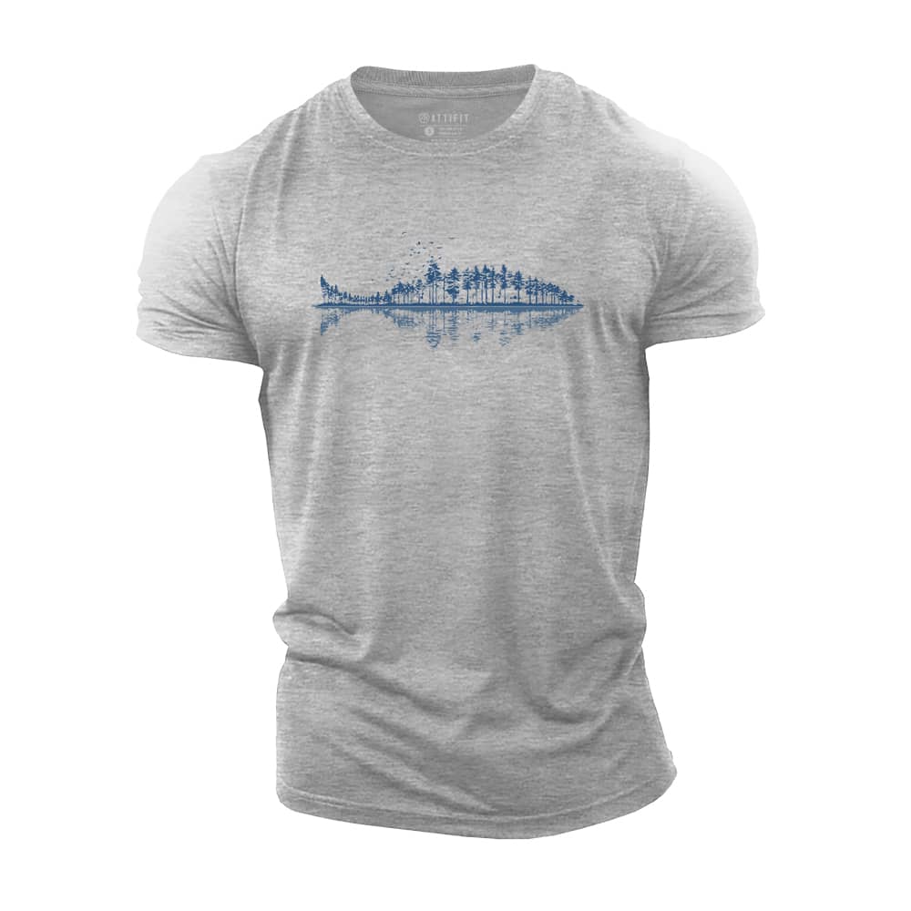 Fish Treelines Cotton T-Shirt
