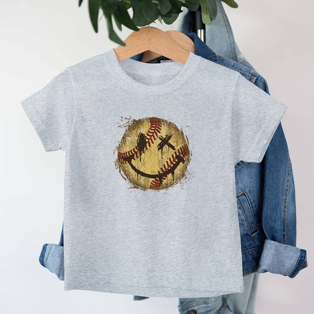 Baseball Smiley Youth Cotton T-Shirt