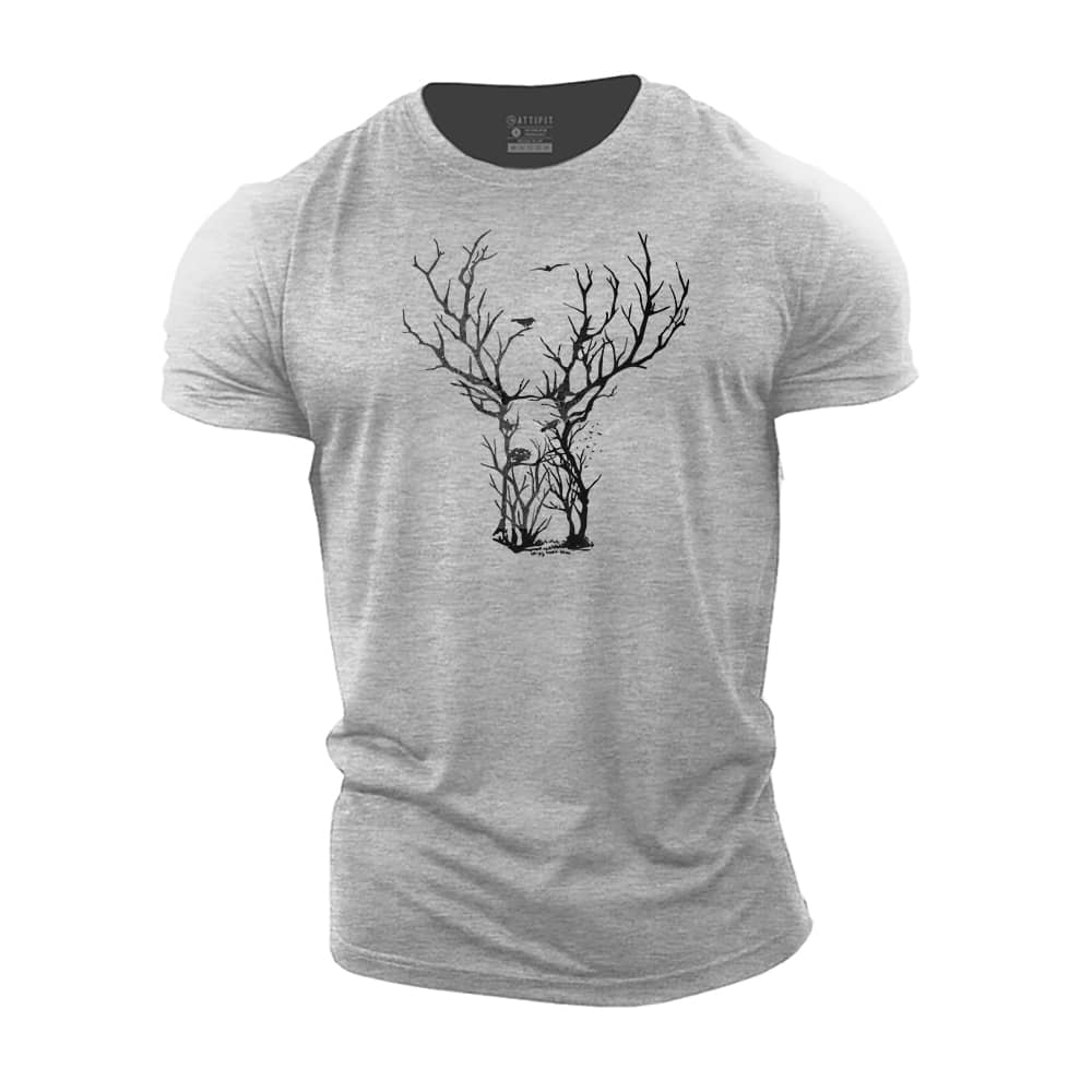 Twig Deer Cotton T-Shirt