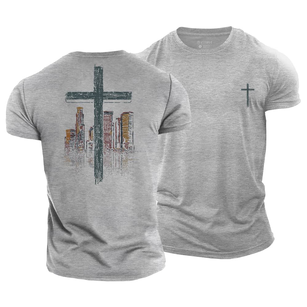 Cross Building Cotton T-Shirt
