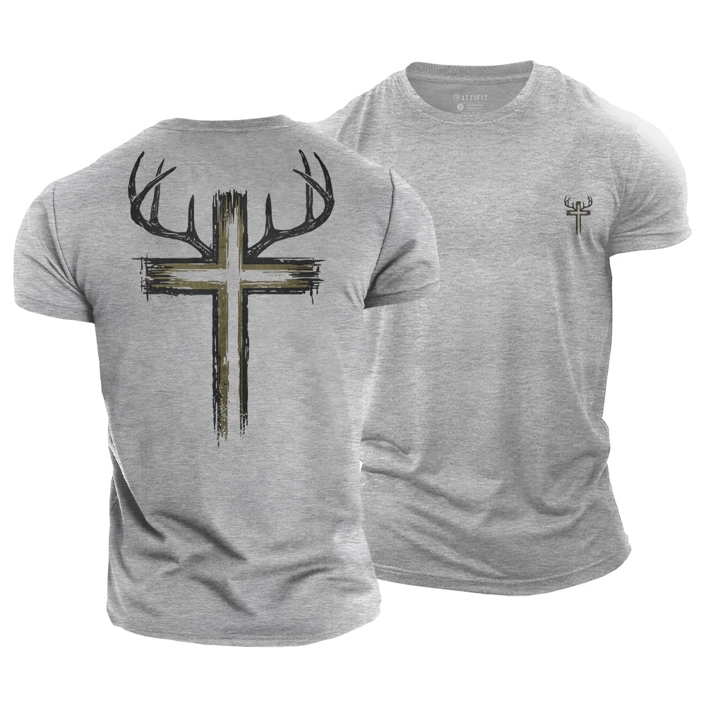 Antler Cross Cotton T-Shirt