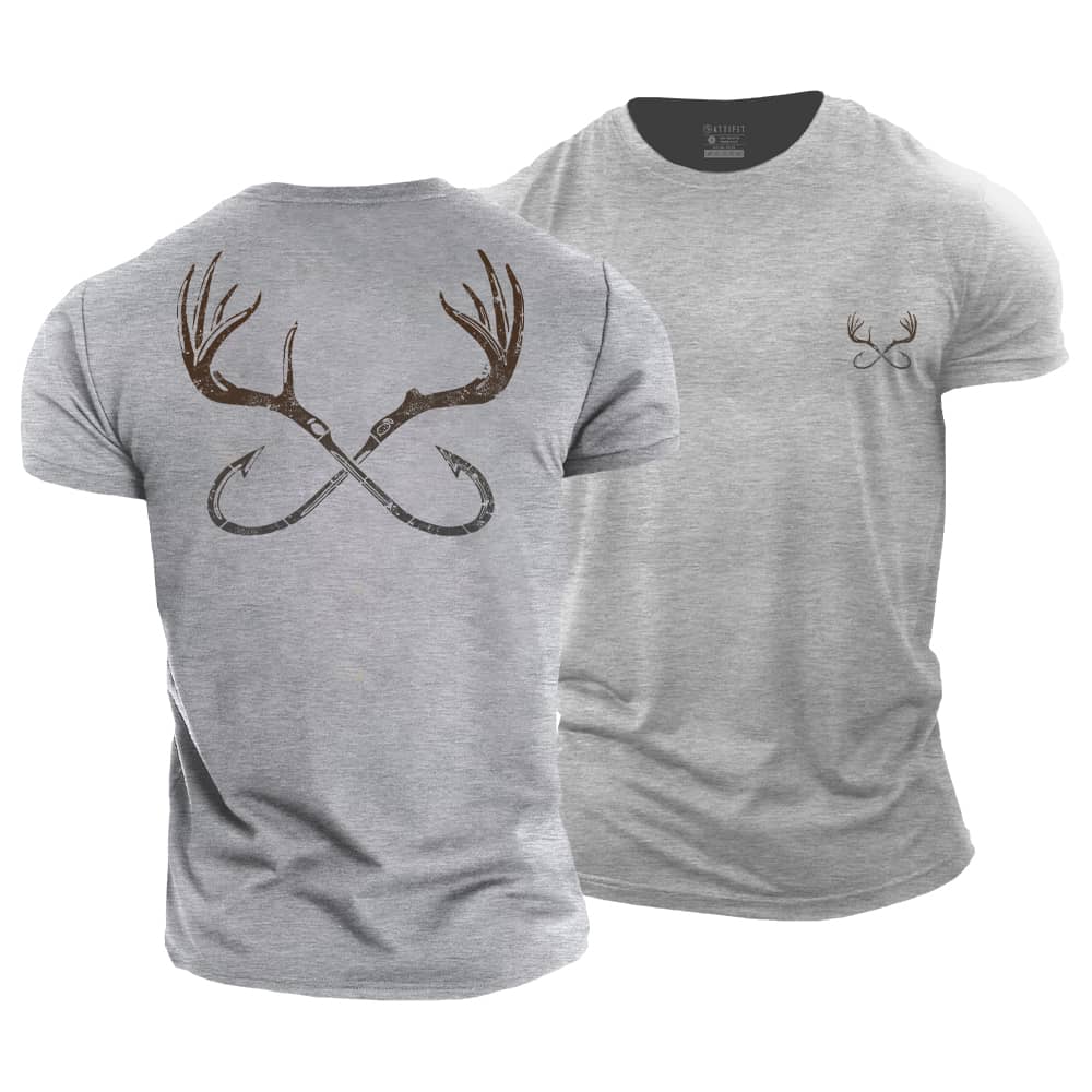 Antler And Hook Cotton T-Shirt