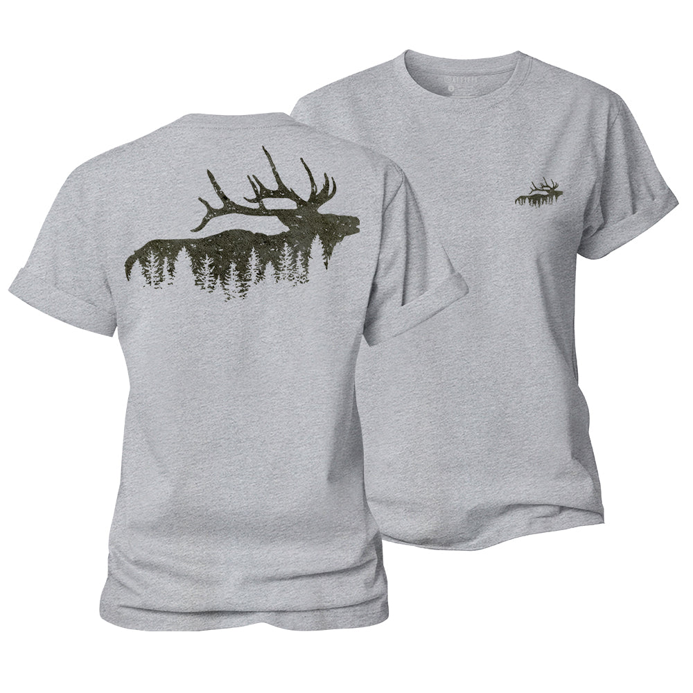 Elk And Forest Women's Cotton T-Shirt