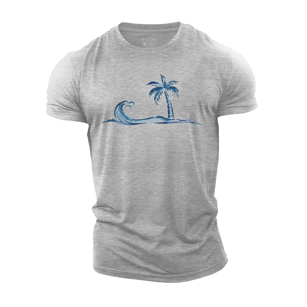 Simple Palm Wave Cotton T-Shirt