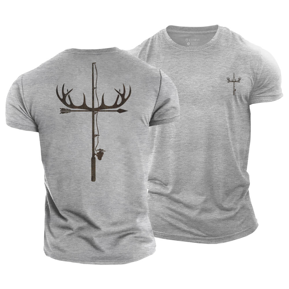 Antler Fishing Rod Cotton T-Shirt