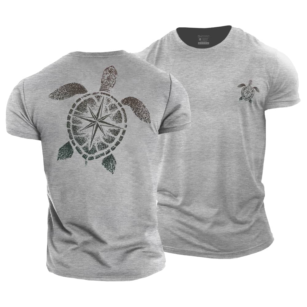 Turtle Compass Cotton T-Shirt