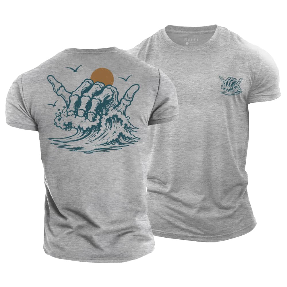 Bone Wave Cotton T-Shirt