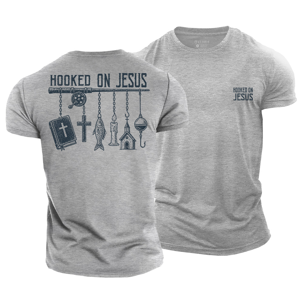 Hooked on Jesus Cotton T-Shirt