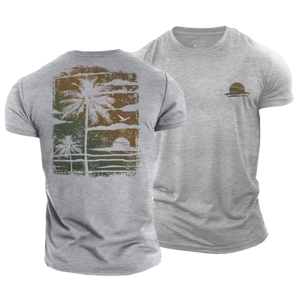 Colorful Palm Poster Cotton T-Shirt