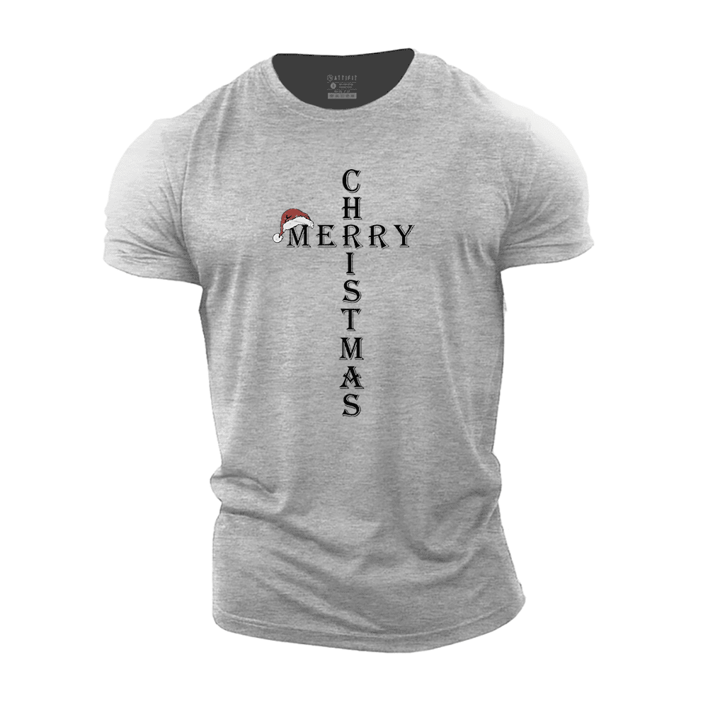 Merry Christmas Cross Cotton T-Shirt