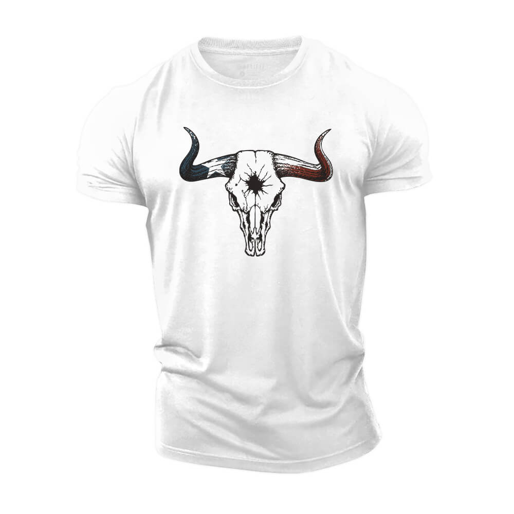 Longhorn Skull Cotton T-Shirt